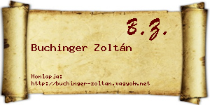 Buchinger Zoltán névjegykártya
